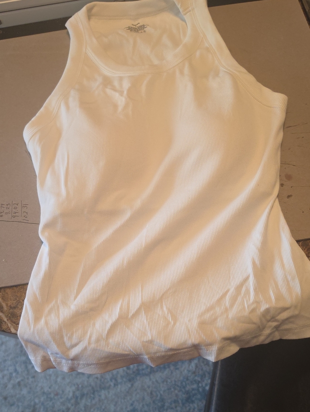 Chicme White Ribbed Tank Top - Classic Women's Racerback